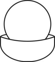 Crystal Ball Icon In Black Outline. vector