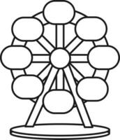 Ferris Wheel Icon In Thin Line Art. vector