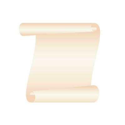 Glossy Scroll Paper On White Background.