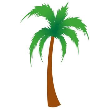 aislado palma árbol en verde y marrón color. vector