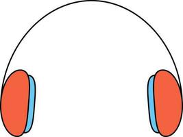 Isolated Headphone Icon in Orange Color. vector