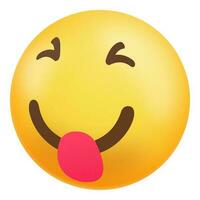 Tongue Out Emoji On White Background. vector