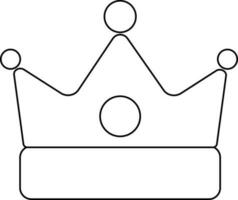 Line Art Crown Icon in Flat Style. vector