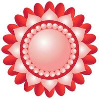 Red Color Pearl Flower Element. vector