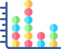 Colorful Scatter Plot Graph Icon. vector