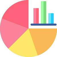 vistoso diagrama gráfico icono en plano estilo. vector