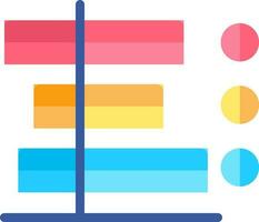 Colorful Gantt Chart Icon In Flat Style. vector