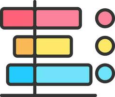 Colorful Gantt Chart Icon In Flat Style. vector