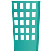 3D Apartment Building Element In Teal Color. vector