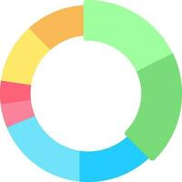 Colorful Pie Chart Icon In Flat Style. vector