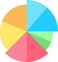 Illustration of Colorful Pie Chart Icon In Flat Style. vector