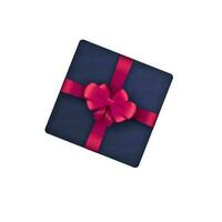 Top View Of Realistic Gift Box Element On White Background. vector