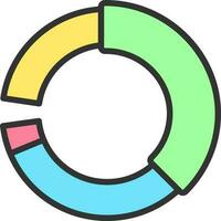 Colorful Pie Chart Icon In Flat Style. vector