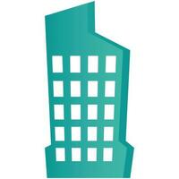 3D Building Element In Teal Color. vector