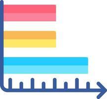 Colorful Horizontal Bar Graph Icon In Flat Style. vector