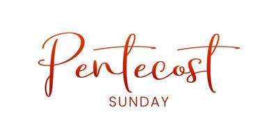 Pentecost Sunday banner. Invitation the christian service of pentecost with Holy Spirit and text. Vector illustration