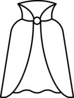 Illustration of Fancy Cape or Cloak Icon in Line Art. vector