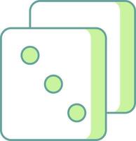 Dice Icon In Green And White Color. vector