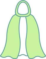 Cape or Cloak Icon in Green And White Color. vector