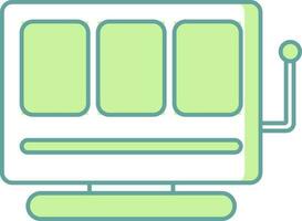 Slot Machine Icon In Green And White Color. vector