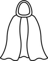 Cape or Cloak Icon in Black Outline. vector