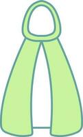 Illustration of Cloak Icon in Green And White Color. vector