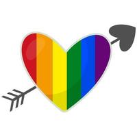 LGBTQ Heart With Arrow On White Background. vector