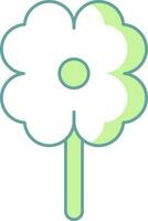 Clover Icon In Green And White Color. vector