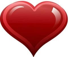 Glossy Red Heart Element On White Background. vector