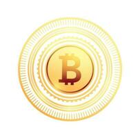 Isolated Golden Bitcoin On White Background. vector