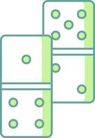 Domino Icon In Green And White Color. vector