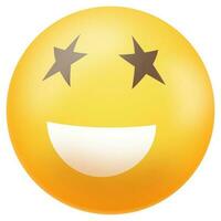 lustroso riendo emoji en blanco antecedentes. vector
