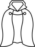 Cape Icon in Black Color Outline. vector