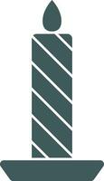 Burning Candle Icon In Gray And White Color. vector