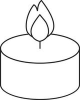 Illuminated Candle Icon In Linear Style. vector