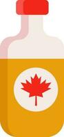 Maple Leaf Print Drink Bottle Yellow And Red Icon. vector