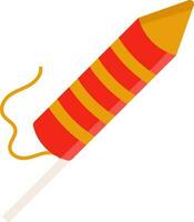 Red And Yellow Stripy Firecracker Rocket Icon. vector