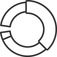 Flat Style Pie Chart Icon In Thin Line Art. vector