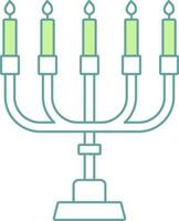 Candelabra Icon Or Symbol In Green And White Color. vector