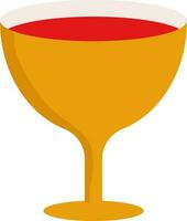 Wine Glass Icon In Yellow And Red Color. vector