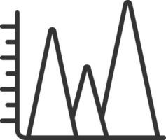 Triangle Bar Chart Icon In Flat Style. vector