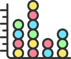 Colorful Scatter Plot Graph Icon. vector