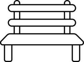 Bench Icon In Black Line Art. vector