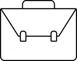 Briefcase Icon In Black Outline. vector