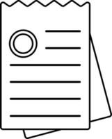 Invoice Or Receipt Icon In Linear Style. vector