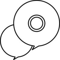 Black Outline Finance Speech Bubble Icon Or Symbol. vector