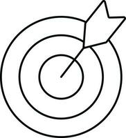 Target With Arrow Icon In Black Line Art. vector