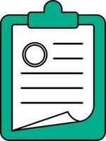 Green And White Financial Paper With Clipboard Icon. vector