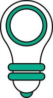 Isolated Financial Bulb Icon In Green And White Color. vector