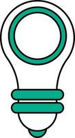 Isolated Financial Bulb Icon In Green And White Color. vector